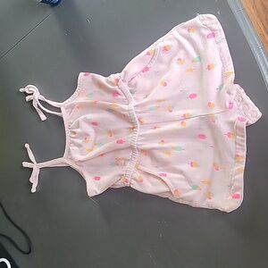 Girls light pink popsicle tie strap romper